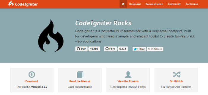 codeigniter php framework